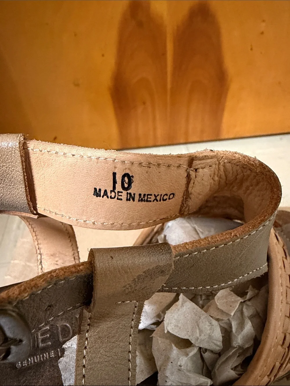 BED|STU Brown and Tan Leather Braided Wedge Sandals